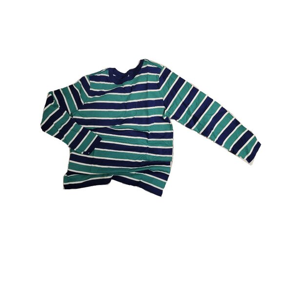 HANNA ANDERSSON Long Sleeve Colton Shirt Blue & Green Stripe - 130 (8) (NWT) - Picture 2 of 6